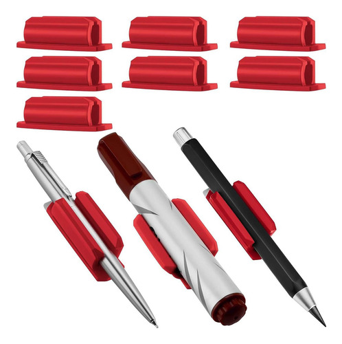 Portalápices De Silicona Adhesiva De 10 Piezas Fiable Rojo