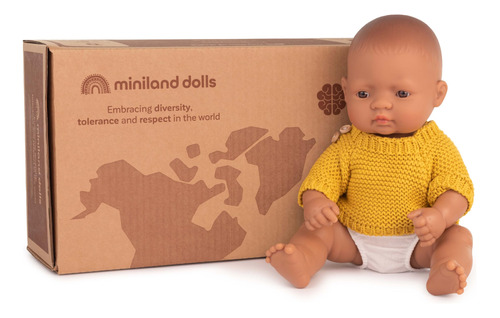 Miniland Caja De Regalo De Muñeca Baby Doll Hispanic Boy D.