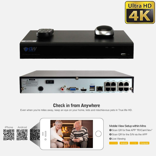 Gw Security 8 Channel 4k 12mp Nvr H.265+ 8mp Sistema De