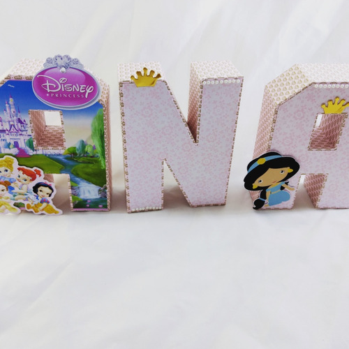 Letras 3d Personalizadas Princesas Baby- 5unid