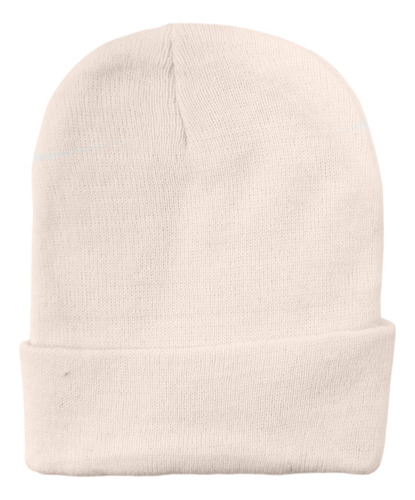 Gorro Beanie Lana / Doblez / Tonos Amarillo Pastel