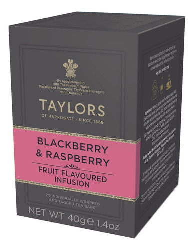 Te Taylors Of Harrogate Blackberry & Raspber 20 Unidades Bth