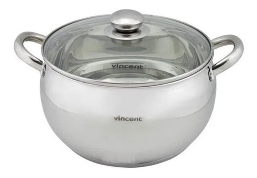 Cacerola Con Tapa Vidrio Acero Inox 5l Vincent 22cm Pack 4