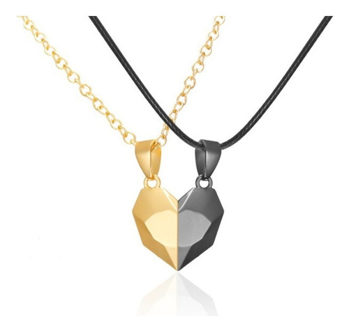 W Set De 2 Collares Magnéticos En Forma De Corazon Dividido