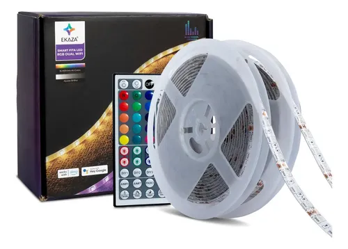 Fita Led Ekaza Rgb 10m Inteligente 5050 Ip65 Wifi + Fonte Smart A...