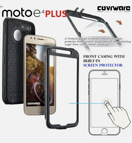 Imagen 2 de 6 de Case Moto E4 Plus Protector Completo C/ Clip Correa C/ Mica