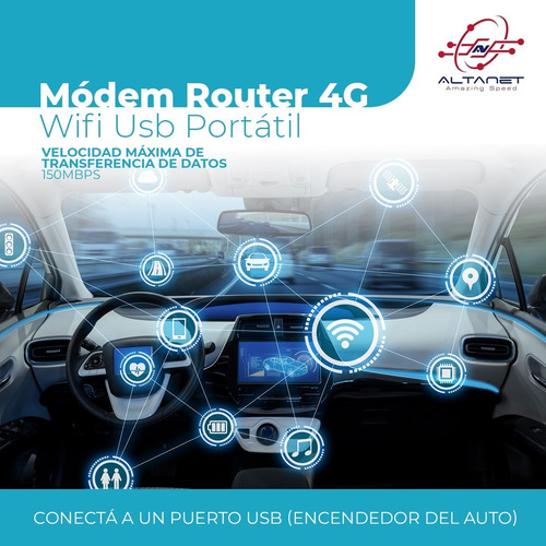 Imagen 5 de 7 de Modem Router Usb Portatil 4g Lte Gsm Chip Wifi Auto Casa