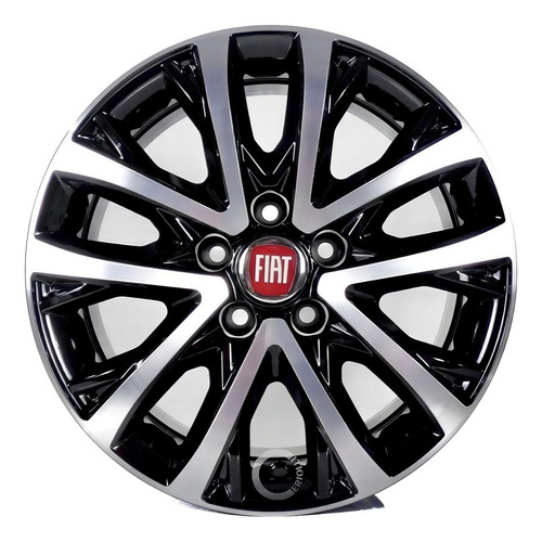 Jogo De Roda Fiat Toro Aro 18 5x110 2020 + Bicos P/ Sensor Cor Preto Diamante S34