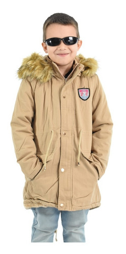 Imagen 3 de 8 de Campera Parka Nene Abrigada Capucha Invierno Con Piel 1281