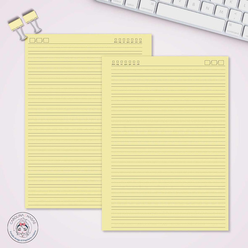 Miolo Caderno Universitário Básico 1 - 100 Folhas Amarelo Caligrafia 1