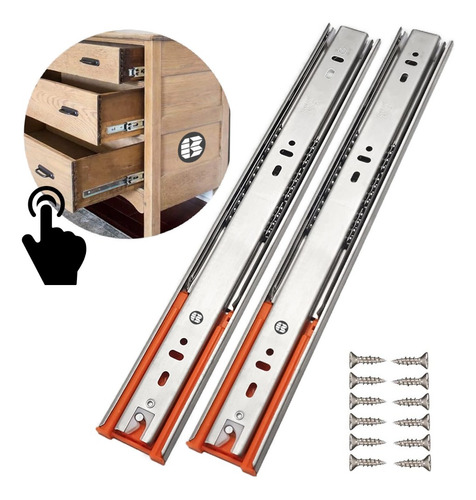 Corredera Extensión Dual Push Open Cierre Suave 50cm 2pz
