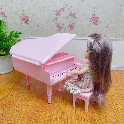 1/12 Casa De Muñecas Mini Piano De Cola Instrumento Musical