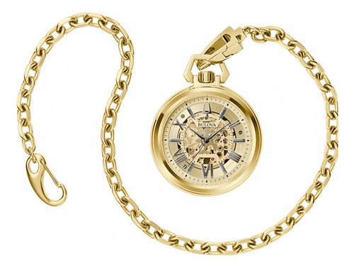 Relógio De Bolso Bulova Sutton Corda Dourado 97a178