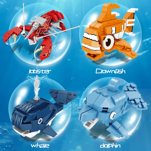 Juguete Sea World Building Blocks Con Forma De Ballena, Lang