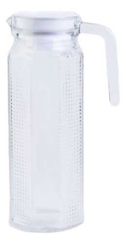 Jarra De Cristal Frances Agua Bebidas Con Tapa 1.1 Litros Color Transparente