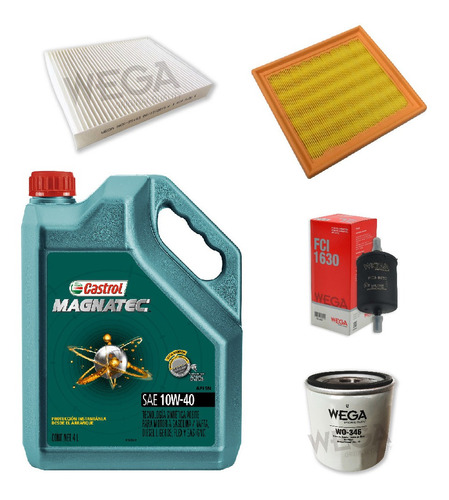 Kit 4 Filtros + 4l Aceite Castrol 10w40 Vw Suran/fox 1.6 Msi