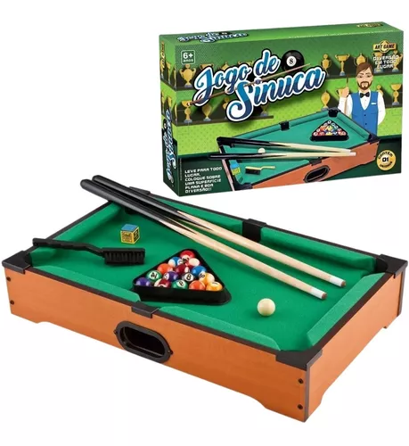 Mini Jogo De Sinuca Madeira 51cm - Art Brink