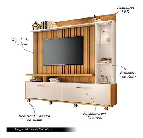 Home Titan Tv Até 60 Polegadas Com Led Cinamomo/off White