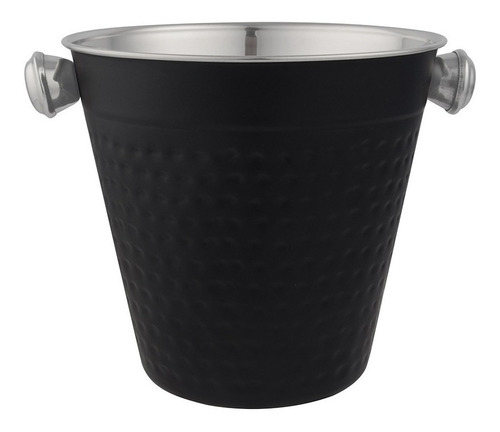 Balde De Hielo Acero Inox 14cm Exterior Negro Mate