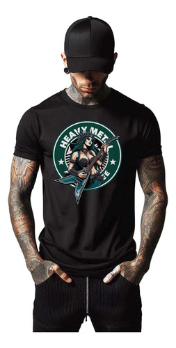 Playera Heavy Metal Coffe Color Negro Sirena Starbucks