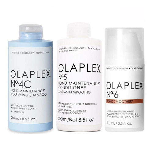 Olaplex N°4c + N°5 + N°6 Shampoo + Acondicionador + Crema