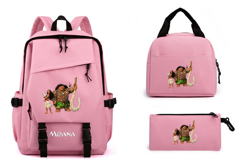 Juego De 3 Piezas De Mochilas Infantiles Moana, Caja De Lápi