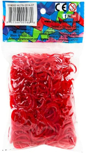 Rainbow Loom Red Jelly Bandas De Goma Con 24 C-clips (600 Co