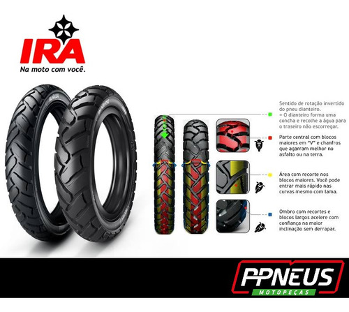 Pneu Xre-300 90/90-21 52s + 2x 120/80-18 Ira Bunker 62s Tt