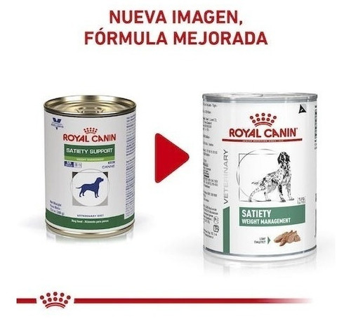 Alimento Royal Canin Veterinary Diet Canine Satiety Support para perro adulto todos los tamaños sabor mix en lata de 380g