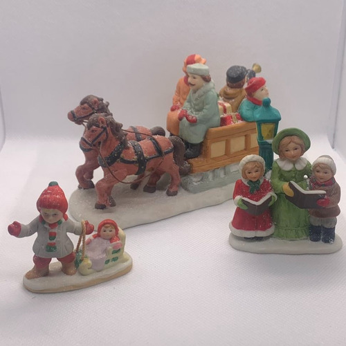 Figura Decorativa Navidad De Ceramica Carroza 1