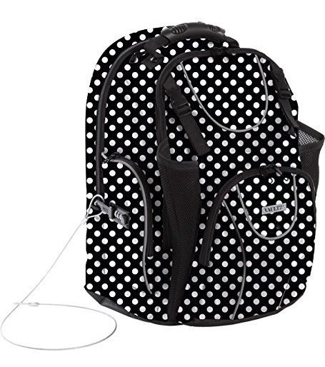Mochila Unisex con dise/ño de Lunares Color Azul y Blanco