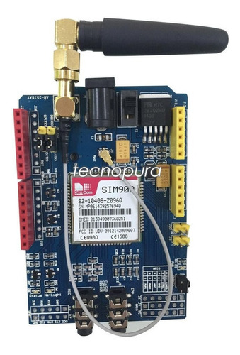 Módulo Shield Sim900 Gprs Gsm + Antena Para Arduino Rpi Pic