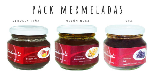 Mermeladas Quinchamali Cebolla Piña, Melón Nuez, Uva 225 Gr