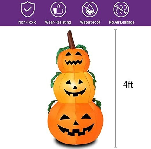 Calabazas Led Inflables De Calabaza De Halloween De 4 Pies