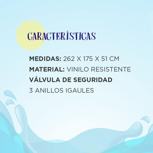 Imagen 4 de 5 de Pileta Inflable Rectangular Bestway 54006 262x175x51cm 6cts