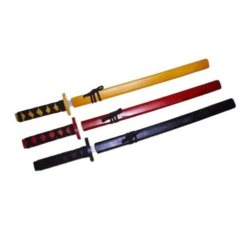 Pak 3 Katana Japonesa Madera Kendo Entrenar 73cm 3 Colores