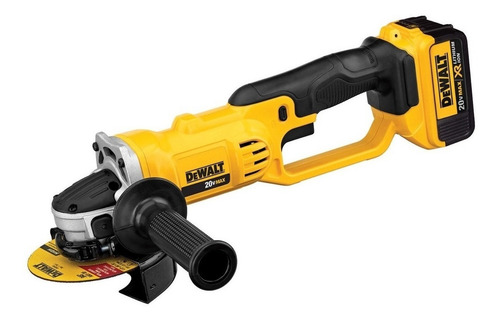 Esmeriladora angular inalámbrica DeWalt DCG412M2 color amarillo 405 W 220 V + accesorios