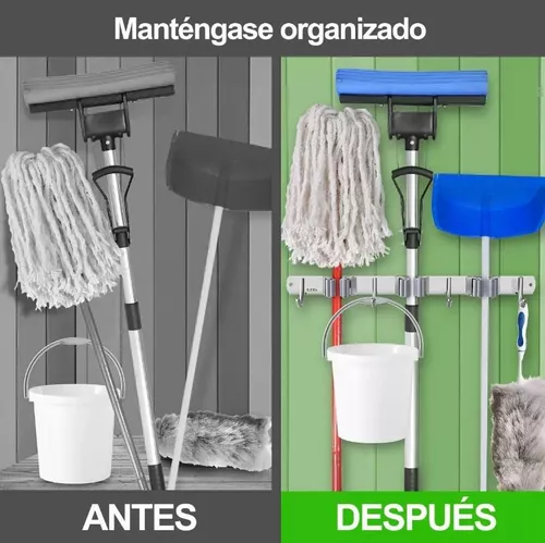 Soporte De Pared Para Colgar Escobas Trapeadores Organizador Para