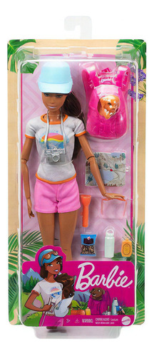 Boneca Barbie Dia De Caminhar Com Cachorrinho Mattel - Gjg66