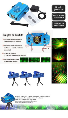 Projetor Holográfico Canhão Laser Efeitos Strobo Festa