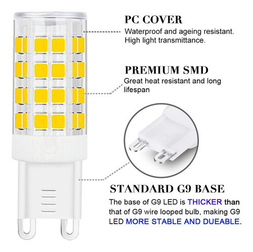 Sumvibe G9 Led Bulb 5w, 40w G9 Reemplazo De Bombilla De Haló
