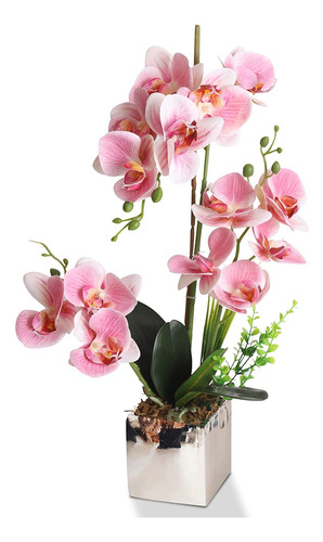 Zbpasl Flores De Orquídeas Falsas Bonsai Flores Artifi...