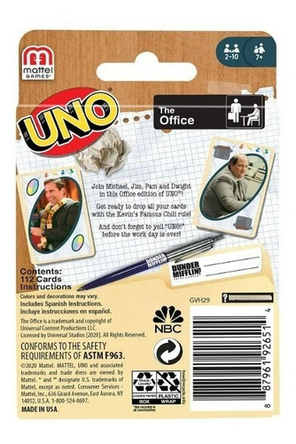 Juego De Cartas Uno The Office
