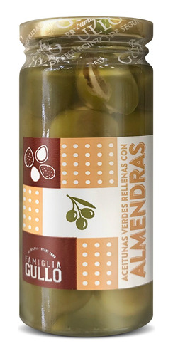 Aceitunas Verdes Rellenas Con Almendras Famiglia Gullo 330g