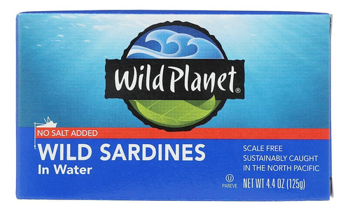 Sardinas Silvestres En Agua, 4.375 Oz - 12 Por Caja.