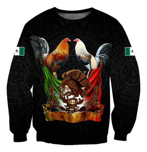 Sudadera Unisex Con El Escudo De Armas De México Rooster Art