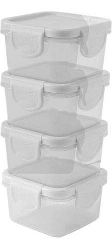 4 Topper Recipiente Contenedor Mini Hermetico Alimentos 