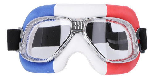 Lentes Deportivos Goggles Tacticos Motociclismo Ajustables Color De La Lente Espejo Cristal Transparente Anti Fog Color Del Armazón Rojo/ Azul/ Blanco