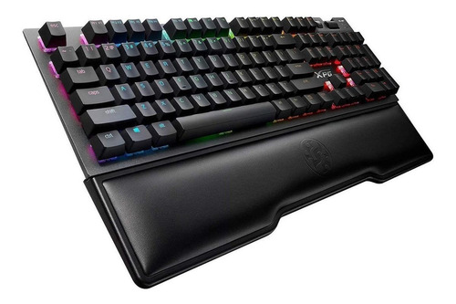 Imagen 2 de 3 de Teclado gamer XPG Summoner QWERTY Cherry MX Red español color gris metálico tipo pistola con luz RGB