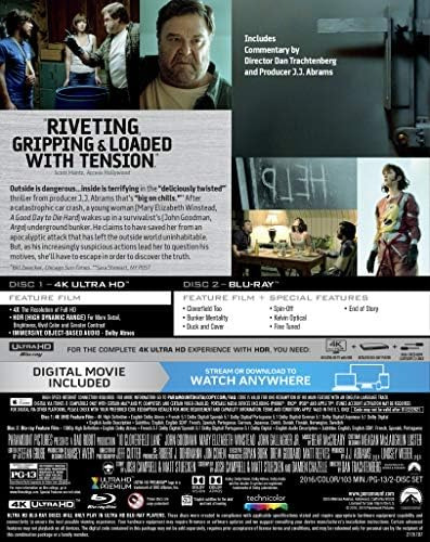 Libro: 10 Cloverfield Lane (4k Uhd + Blu-ray + Digital)